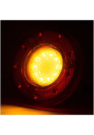 Ahmet Otomotiv Yuvarlak Otobüs-minibüs Stop Lambası 19 Led 12/24v Sarı/kırmızı