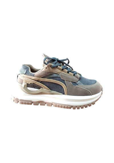 Guja 25k331-2 Kadın Süet Sneaker Spor Ayakkabı Camel Siyah
