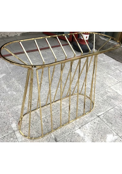 Dresuar CADDE Metal transmisyon GOLD renk kaplama İskelet TEMPER  Cam Ayna El Yapım Gold