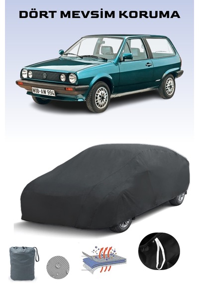 Siyah, Volkswagen Polo 3 Kapılı 1990 - 1994, Araba Brandası, Oto Örtüsü, Araba Çadırı Siyah