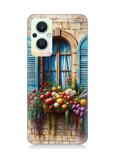Oppo Reno 7 Lite Uyumlu Pencereden Renkli Hayat Desenli Silikon Kılıf Çok Renkli