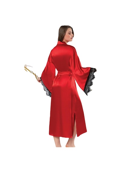 Faal Saten Dantelli Uzun Sabahlık Kimono 5901 001