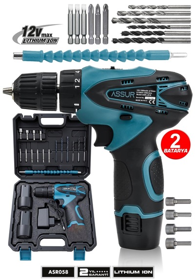 Çift Akülü Vidalama Şarjlı Matkap 24 Parça 12v 1.5ah