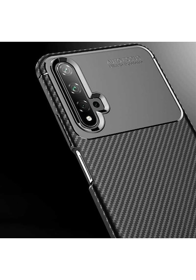 Huawei Nova 5T Kilif Silikon Esnek Karbon Görünüm Negro 404020710