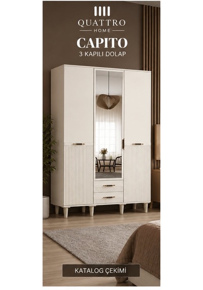 Capıto 3 Kapılı Dolap Beyaz