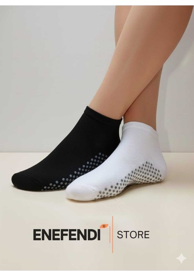 Nf Nd Enefendi 3 Çift Kaydırmaz Unisex Yoga, Pilates, Tavaf Çorabı Spor Patik Çorap Beyaz Gri Siyah 36-40 Çok Renkli