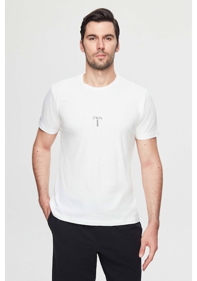D's Damat Regular Fit Beyaz Baskılı %100 Pamuk T-shirt 2EC14ORT05214 Beyaz