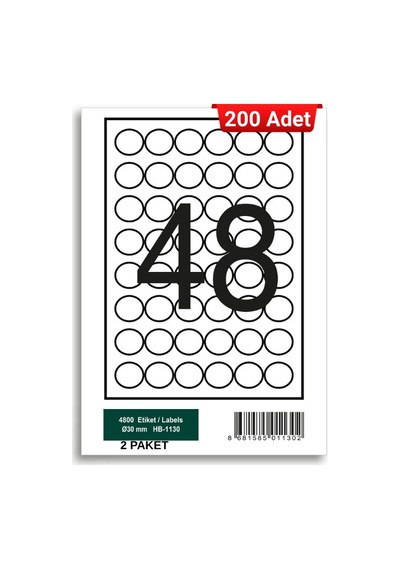 Herboy Hb-1130 30 X 30 Mm A4 Laser Etiket 200 Adet