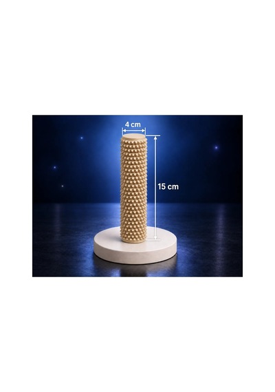 Alvera Dikenli Masaj Silindiri 15 X 4 Cm Ayak Ve Kas Masaj Rulosu - Bej