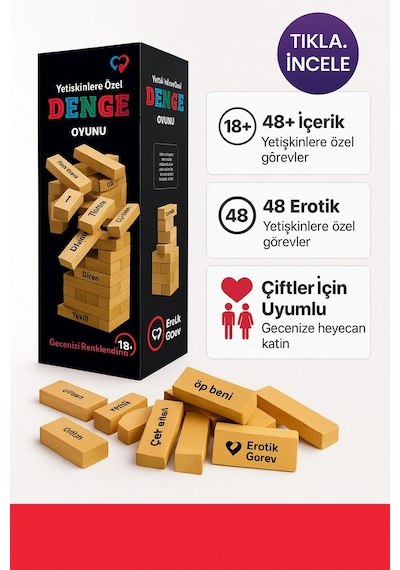 Ahşap Denge Oyunu + Çilek Ve Gül Aromalı 120 Ml Aromaterapi Masaj Yağı Seti - 736521649