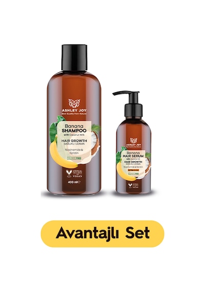 Ashley Joy Hair Growth Banana Şampuan 400 ML + Serum