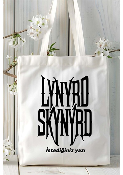 Art Hediye Lynyrd Skynyrd Baskılı Bez Çanta Kişiye Özel Model 2 Çok Renkli