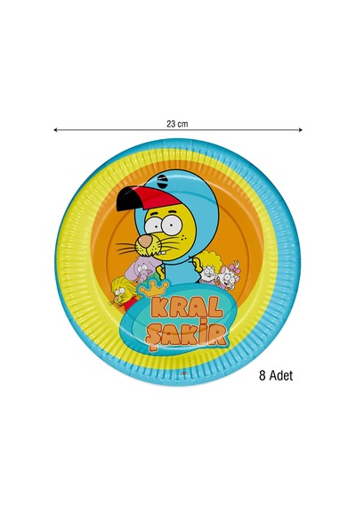 Kral Şakir Action Karton Tabak 23 CM 8'li