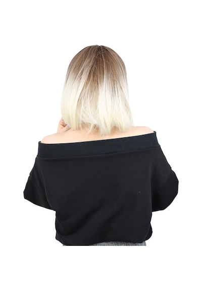 Kısa Küt Perçemli Fiber Sentetik Peruk / Kumral / Platin Ombreli - Uxfo-462182 Renkli