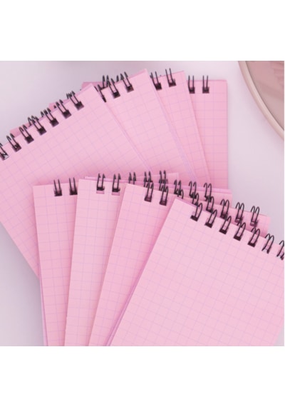 Dream Notes 9x15cm 8'li Kareli Not Defteri Seti - Pembe