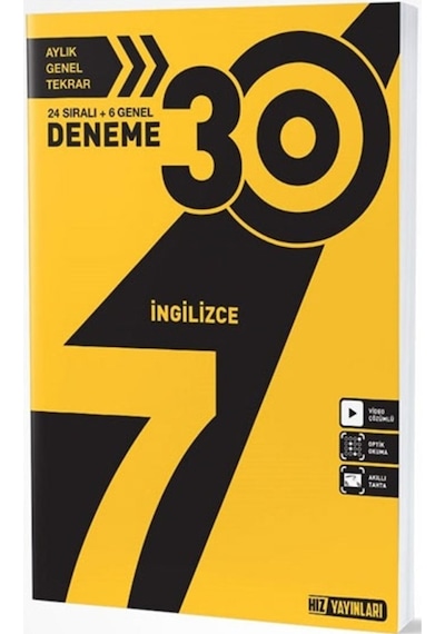 7 Sınıf İngilizce 30 Lu Deneme Hız Yayınları