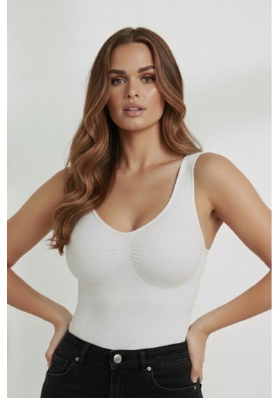Mistirik Morcia Model Alttan Çıtçıtlı Sıkılaştırıcı Örme Kumaşlı Düz Toparlayıcı Body Beyaz Renk