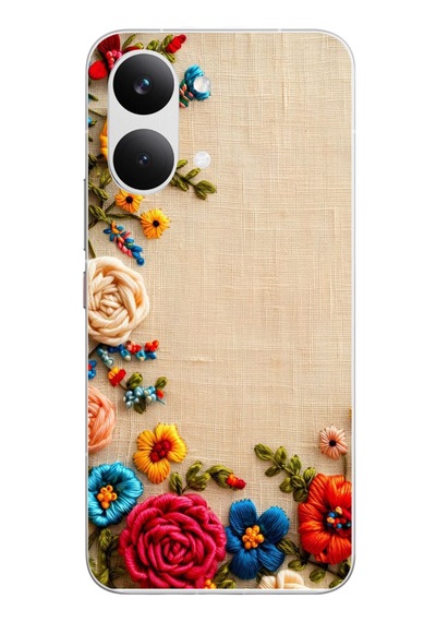 Poco X8 Pro Max Uyumlu İşlemeli İğne Oyası Baskılı Silikon Kılıf Renkli