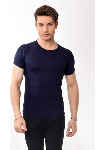 Erkek Slim Fit Bisiklet Yaka Kısa Kollu T-Shirt Tişört 10 Renk
