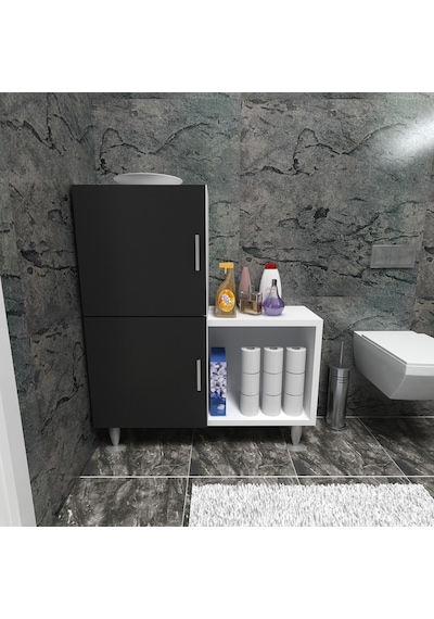 Moonlife 2 Kapaklı L Çok Amaçlı Banyo Dolabı Siyah Moonlife 2 Kapaklı L Çok Amaçlı Banyo Dolabı Siyah