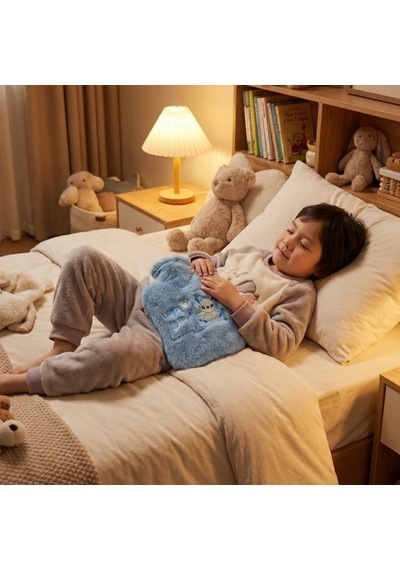 Stitch Figürlü Gri Peluş Sıcak Su Torbası 1 Litre Renkli