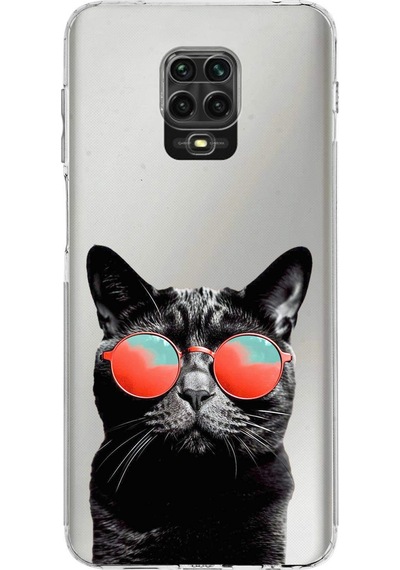 Xiaomi Redmi Note 9s İle Uyumlu Kedi 3 Kamera Korumalı Şeffaf Kılıf Şeffaf