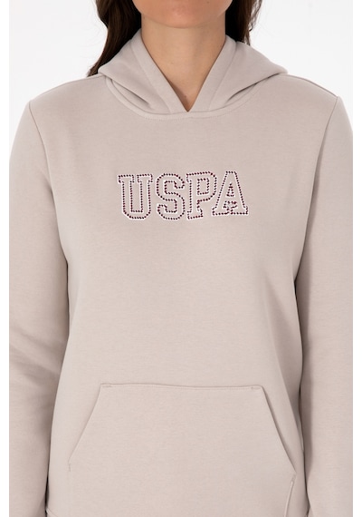 U.S. Polo Assn. Kadın Taş Şardonlu Kapüşonlu Basic Sweatshirt 50313566-VR049