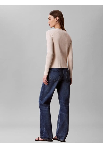 Calvin Klein Ls Cardı W Tank Rıb, 3qx Bej Kadın Bluz Ve Hırka