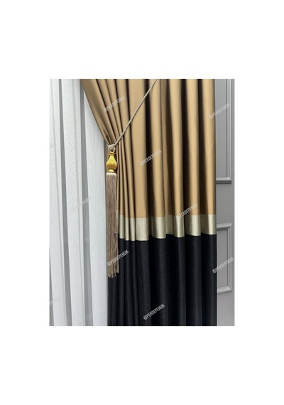 Siyah Gold Detaylı Kahverengi Pano Fon Perde - Tek Kanat Şık Tasarım, Modern Ve Kaliteli Fon Perde Siyah Gold Kahve Siyah Gold Detaylı Kahverengi Pano Fon Perde - Tek Kanat Şık Tasarım, Modern Ve Kaliteli Fon Perde Siyah Gold Kahve