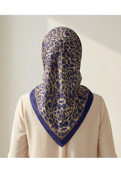 Leo Desen 90x90cm Organic Twill Eşarp/fular Lacivert
