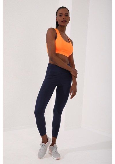 Tommy Life Neon Oranj Sırt Detaylı Dar Kalıp U Yaka Kadın Spor Büstiyer - 97120 Turuncu