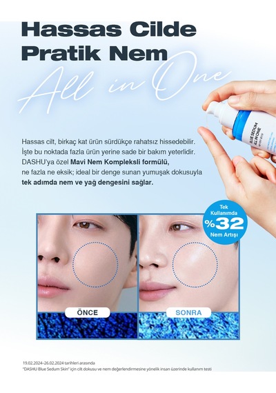 Yağ - Nem Dengesi Sunan Hepsi Bir Arada Bakım Emülsiyonu Dashu Blue Sedum All In One