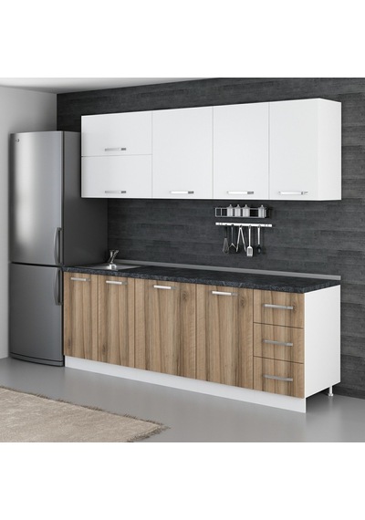 Minar 230 Cm Mutfak Dolabı Beyaz Dore 230-D2 Beyaz