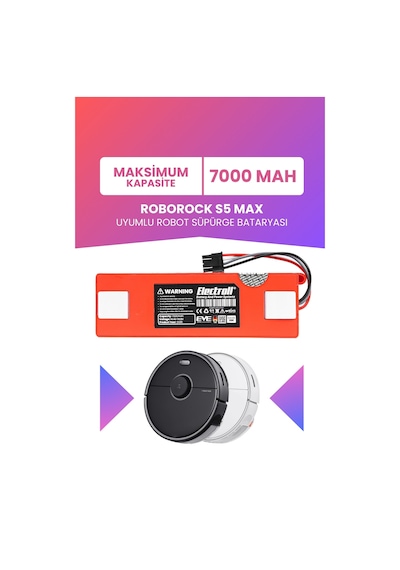Roborock S5 Max Yüksek Kapasite 7000mah 14.4v Robot Süpürge Bataryası