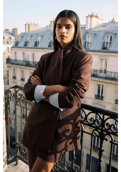 Defacto - Oversize Blazer Ceket E7732AX25AU Kahve