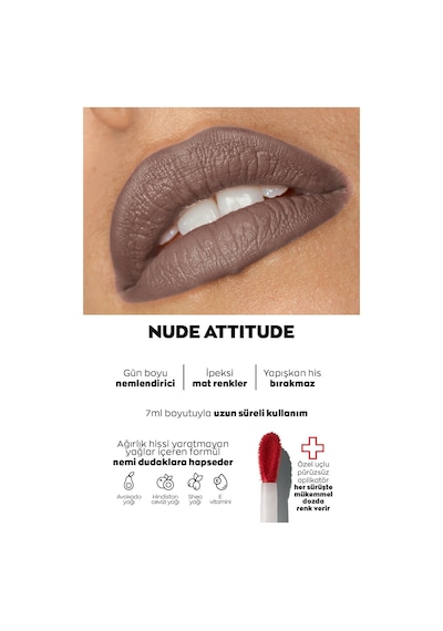 Avon Ultra Colour Likit Mat Ruj Nude Attitude 7 ML