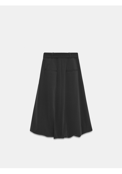 Dilvin 81075 Kemerli Balon Midi Etek-siyah