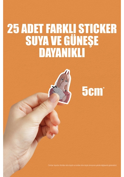 Chainsaw Man Anime Sticker Paketi 25 Adet Çok Renkli