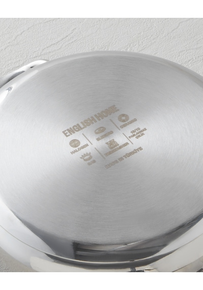 English Home Glow Çelik Cam Kapaklı Sahan 14x5 Cm Silver Silver