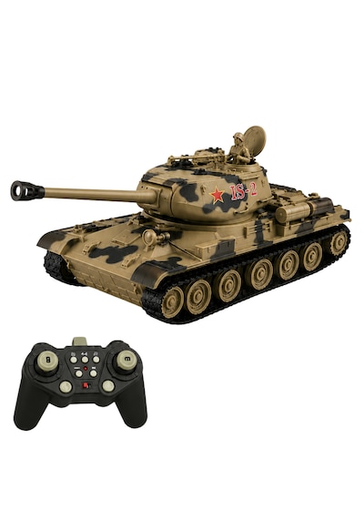 Oyuncak Uzaktan Kumandalı Tank Is-2 Model Sovyet Tankı Sesli Led Işıklı Müzikli Ses Ve Atış Efektli Şarjlı Göndesi 360 Dönen Rc Tank 1:20 Ölçek 38 Cm Sarı