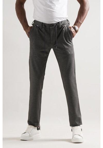Ecer Likralı Beli Lastikli İplikli Kışlık Kumaş Erkek Jogger Pantolon gri