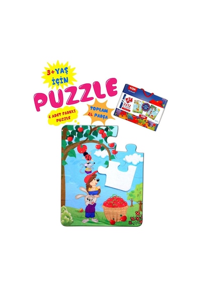 Tox Elmacı Ayı 3+ Keçe Yapboz 3 Yaş Puzzle T044