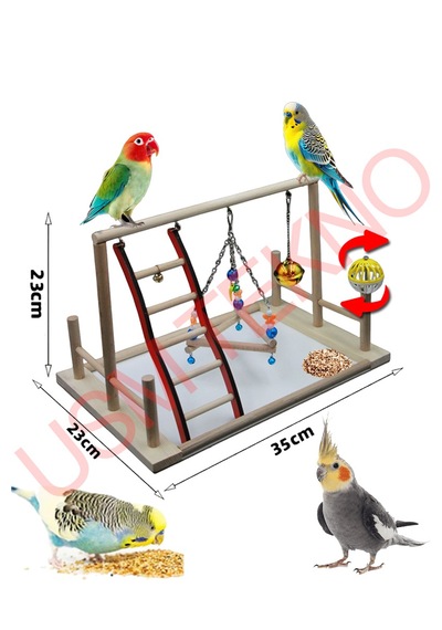 Usmtekno Kuş Oyuncağı Kuş Oyun Parkı 23 x 23 x 35 CM Çok Renkli
