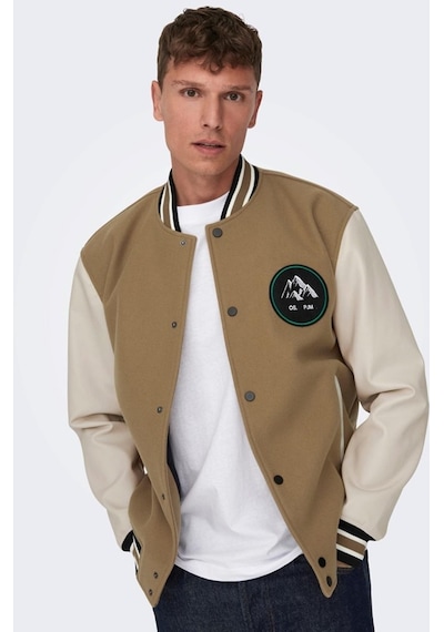 Only & Sons Onsjason Varsıty Jacket Otw Acık Kahve 001