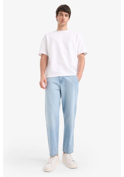 Defacto %100 Pamuk Relax Fit Geniş Paça Jean Kar Yıkamalı Pantolon E1376ax25smnm39 Mavi