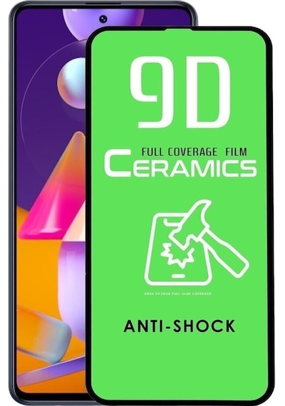 Samsung Galaxy Uyumlu M31s Seramik Esnek Nano Tam Ekran Koruyucu Kırılmaz Cam