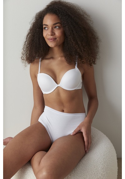 Penti Optik Beyaz Fresh Basic Cover Pamuklu Yüksek Bel Slip Külot