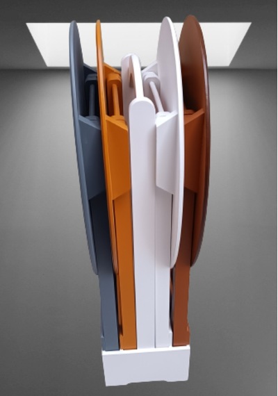 Çanta Zigon Sehpa Oval Dörtlü Model Ahşap Mdf Gri,ceviz,beyaz Ve Hardal Renk Uyumu El Yapımı