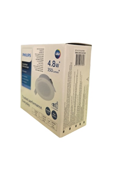 Philips 4,8w Led Spot 3000k Sarı Işık 350lümen Delik Çap 75-85mm 5li Paket Beyaz