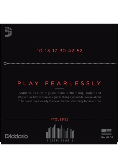 D'addario Nyxl1052 Nickel Wound Electric Guitar Strings. Light To
